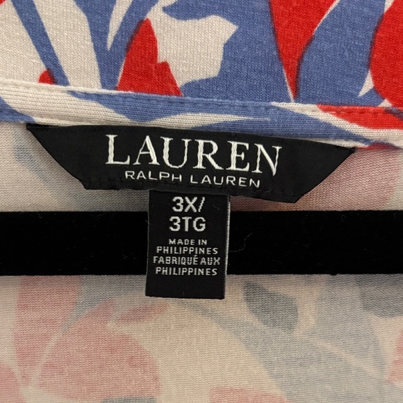 Lauren Ralph Lauren Multicolor Floral Drape Blouse - Picture 2 of 3